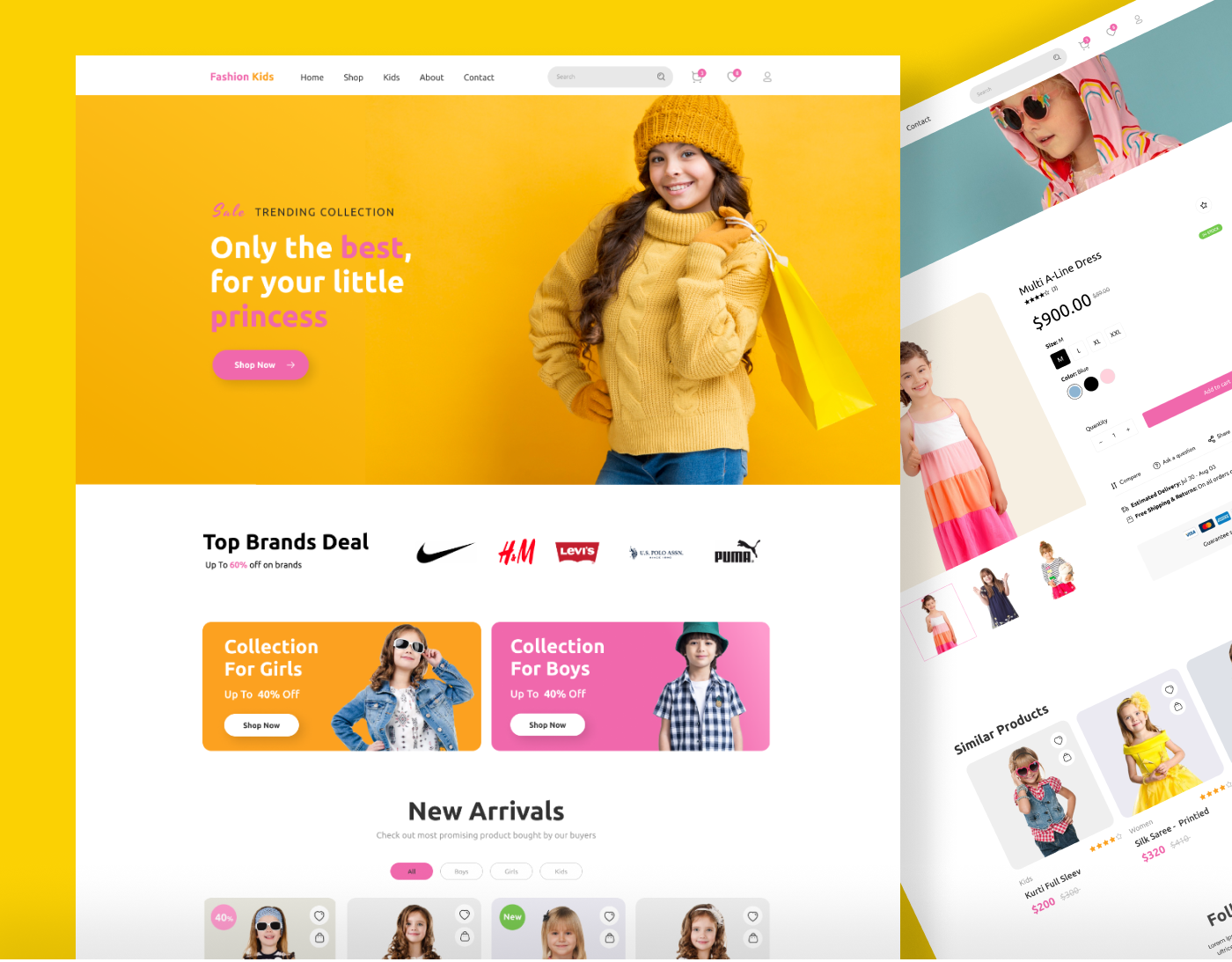 Kids Wear E-Commerce Website UI/UX Design