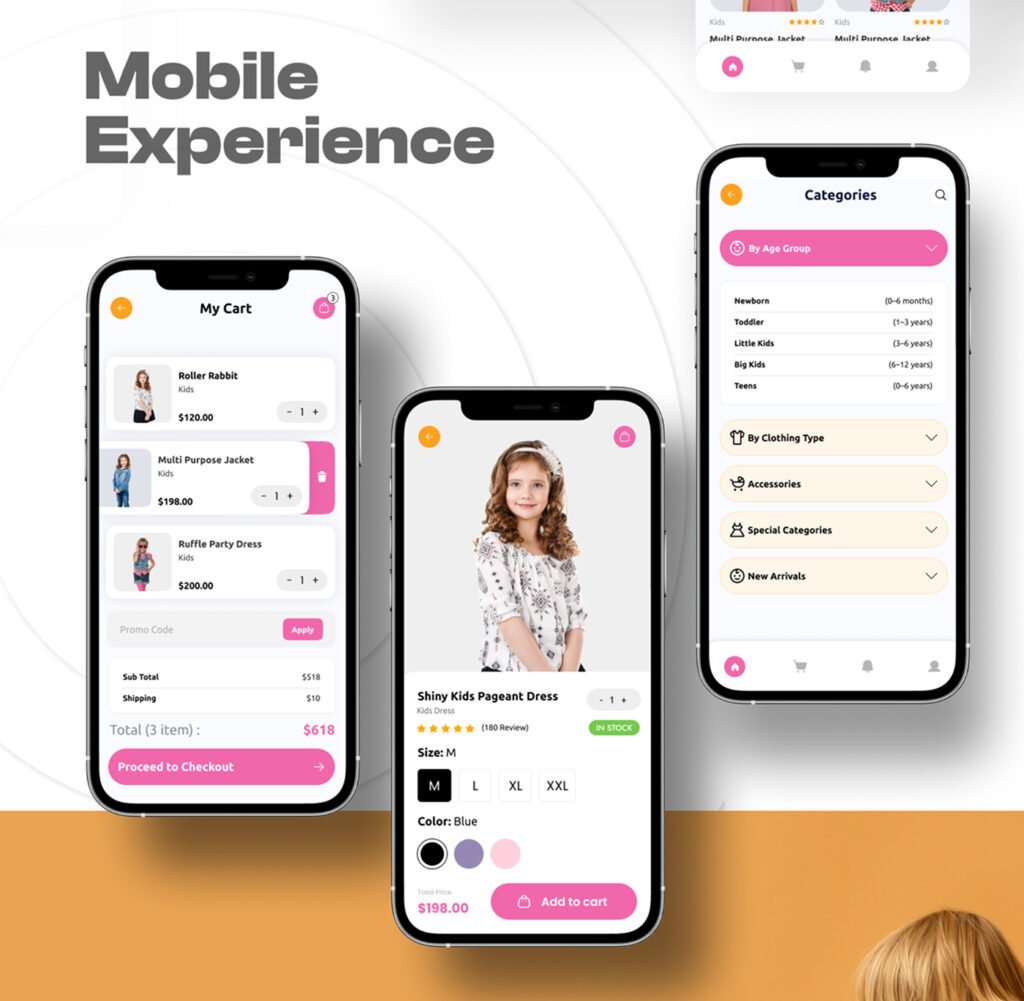 Mobile App UI/UX Design – Modern & Minimal Interface screens